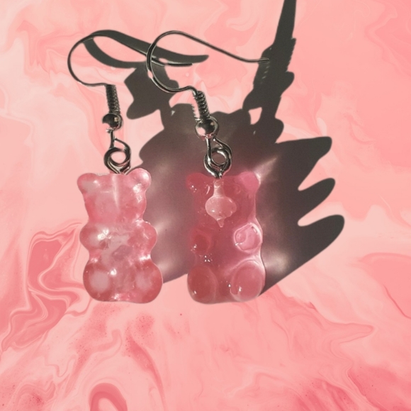 Pink Gummy Bear Earrings - Picture 4 of 5